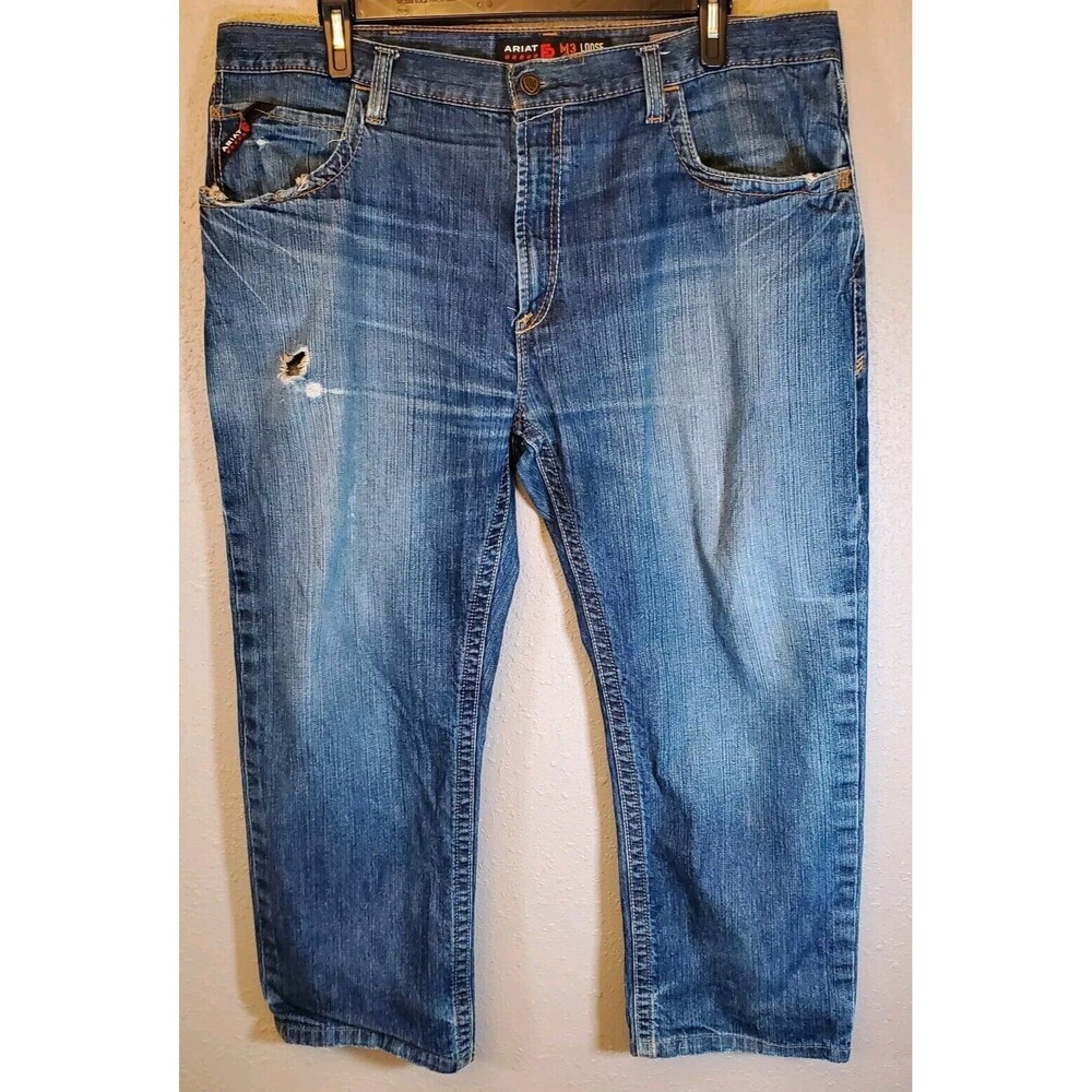 Ariat Men's FR M3 Loose Straight CAT2 2112 Denim Jeans Size 40x30